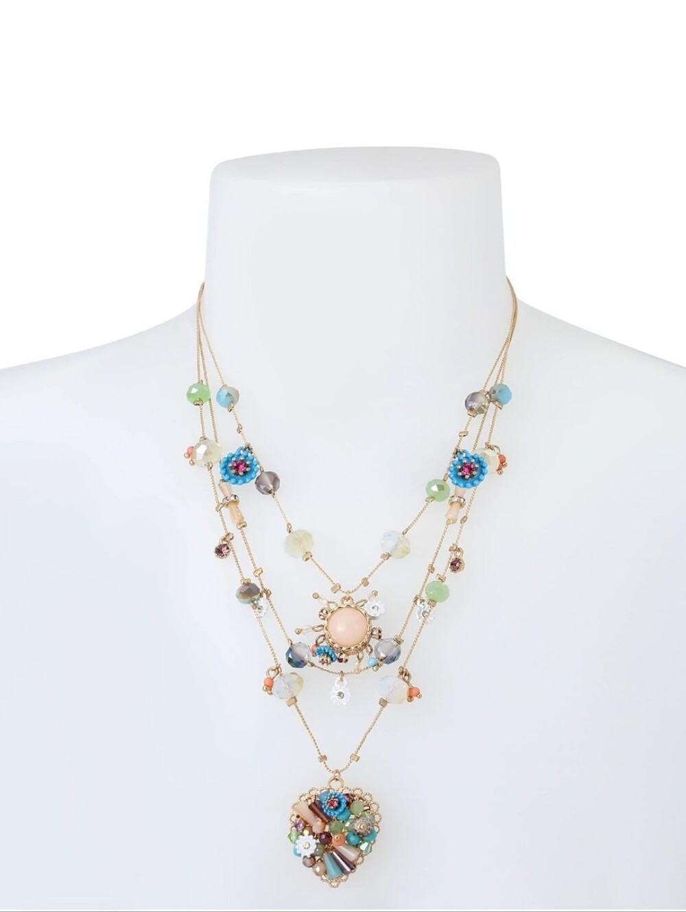 NWT Betsey Johnson Woven Heart Layered Necklace